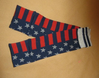 Leg warmer, Infant, Newborn -Red, Navy and Grey stars n stripe- infant leg warmer, newborn leg warmer, baby girl leg warmer, baby leg warmer