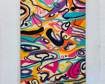 Abstract Oil Painting on Wood