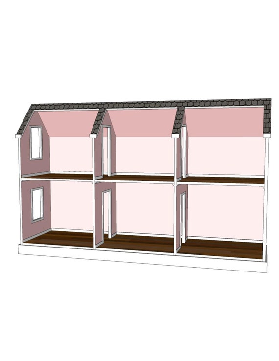 Doll House Plans for American Girl or 18 inch dolls 6 Room