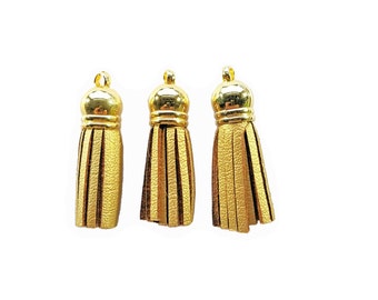 Gold Tassels - Small Tassels - 12 or 25 Gold Tassels for Jewelry - Purse Tassel - Tassel Charms - Key Chain Tassels - TC-G015