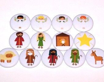 Nativity buttons | Etsy