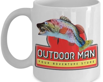 Outdoor Man Your Adventure Store Break Room Inspired Coffee Mug. White Mug TV Show Funny Sporting Goods Store Fishing Mike Baxter