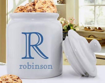 Personalized Cookie Jar - Ceramic Cookie Jar - Family monogram Cookie Jar - GC1077