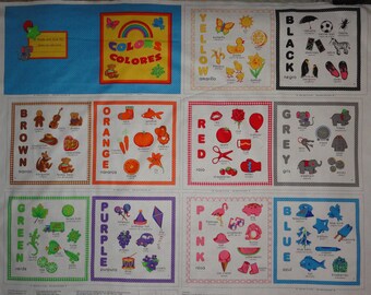 Educational, English and Spanish Alphabet, Elementary Translation, Cotton Fabric Book, Gift Ideas, Sewing Projects, Quilting Book, Crafting