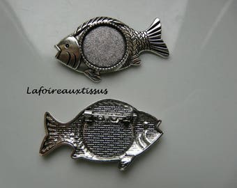 fish cabochon 20 mm brooch finding