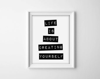 Motivational Poster, Inspirational Print, Black and White Sign, Minimal Poster, Minimal Art, Typography Poster, Modern Quote Print