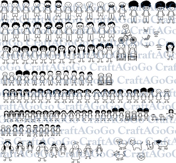 Download HUGE bundle 120 Stick Figure Family SVG Stick Figure Cut