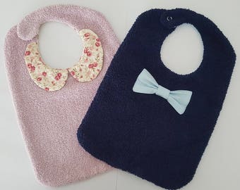 set of two bibs unique sizes