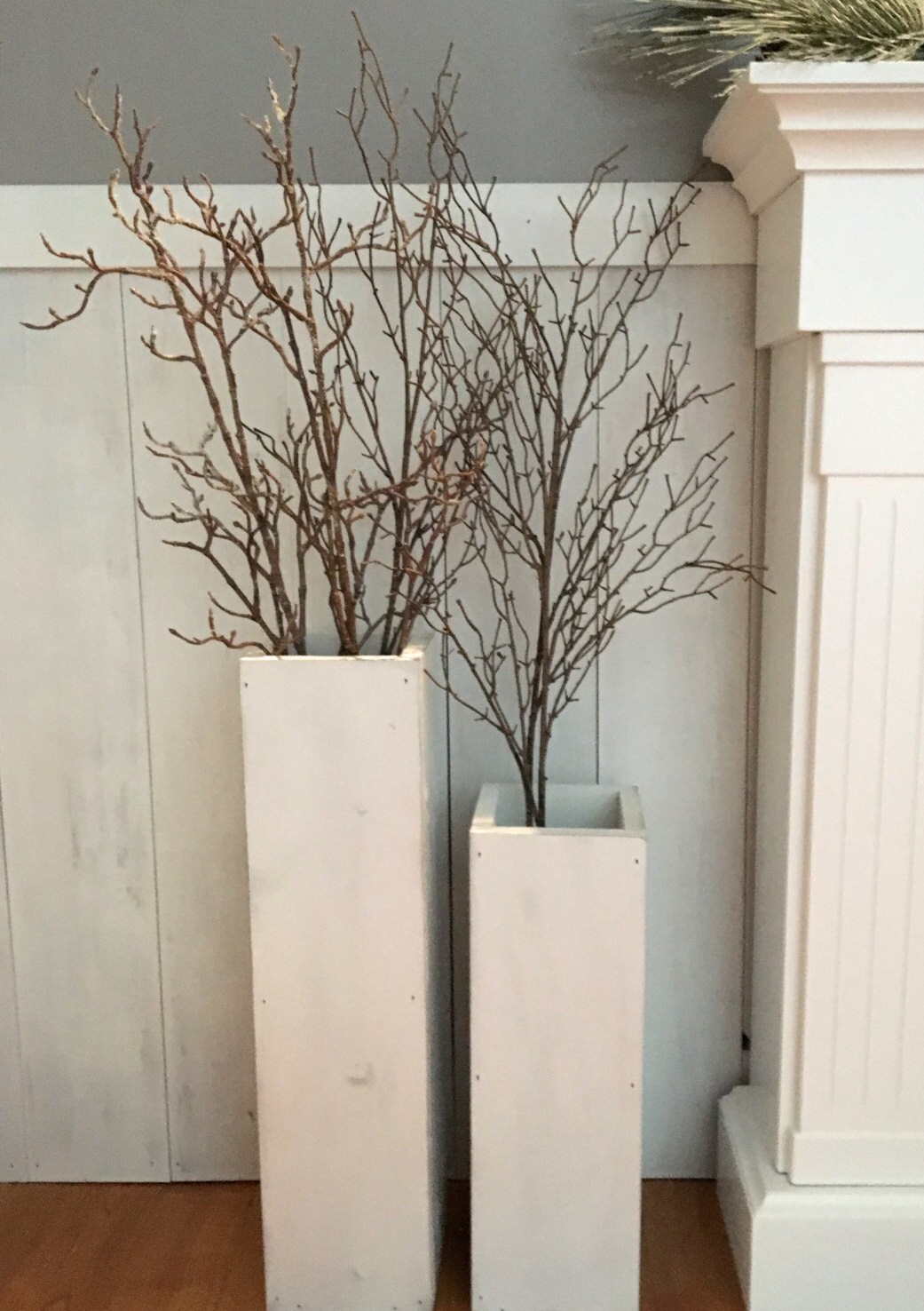 White Wooden Vases Reclaimed Wood Distressed Floor White Wooden Vases Reclaimed Wood Distressed Floor