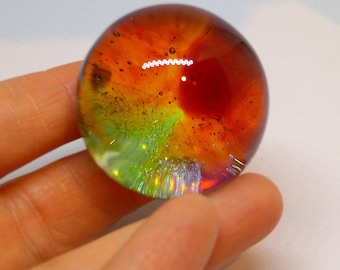 Rainbow Blown Glass Marble Colorful Glass Sculpture Flower Marble Boro Art