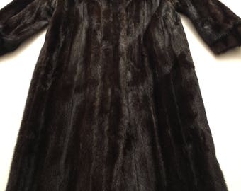Dasco Brown Mink Fur Coat M Exquisite