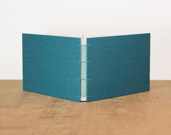 Landscape Sketchbook· Wide Sketchbook· Art Journal· Blank Journal· Watercolor Sketchbook· Lined Notebook· Turquoise· Cloth Notebook· A5