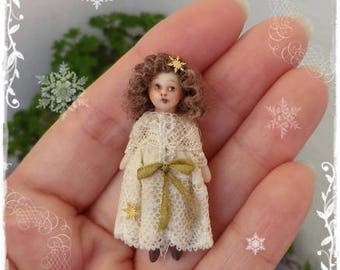 TINY DOLLY ooak miniature doll for 1:12 doll girls by Soraya Merino