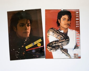 vintage 1989 and 1991 Michael Jackson calendars, large 12 month calendar, posters, photographs, prints, wall decoration