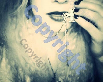 lips and necklace poster