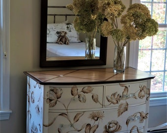 Painted furniture/Hand Painted Furniture/Painted Dresser/ Hand Painted Dresser/ White Dresser/Tone on Tone Dresser
