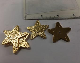 Gold (20) METAL 1 3/16" 5 Point Stars