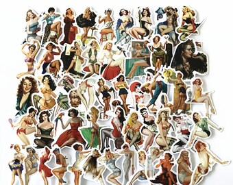 Retro Pinup Pin-up girls models Sticker-bombing Pack Decals Vinyl Stickers 1940s 1950s 1960s SHIPS FROM US