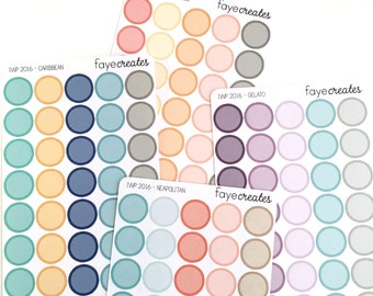 Circle event stickers (inkWELL Press colors)