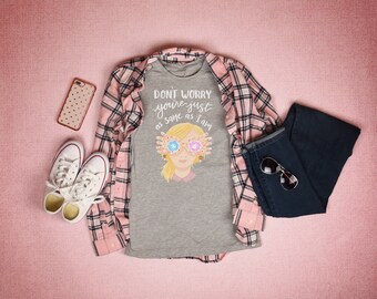 Girls (4 to 12) Luna Lovegood Harry Potter Fangirl Spectra Specs Quote 'Don't Worry You're Just As Sane As I am' Cotton T-Shirt