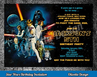 Star Wars Birthday Invitation - Star Wars Invitation Birthday - Star Wars Party Invite - Star Wars Birthday Party Printable Episode IV V VI