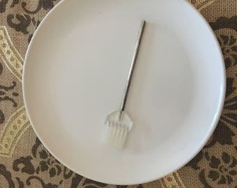 Vintage lucite silver plate crumb brush