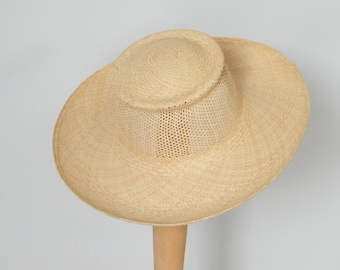 womens summer hat/ ladies sun hat/ natural straw hat/ ladies Panama hat/ elegant beach hat/ Audrey hat/ hat for large head UK/ wide brim hat