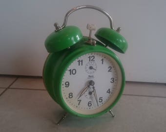 INSA Yugoslavia, Vintage alarm clock, green clock from 60's