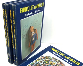 Vintage Book Set // 6 volumes Family, Life and Health Encyclopedia // diagrams, photographs illustrations // old pictures supply