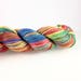 Recycled, hand dyed, reclaimed yarn, Australian wool, 8 ply DK, multicoloured, zero waste, 100 per cent wool/ Rainbows and Unicorns