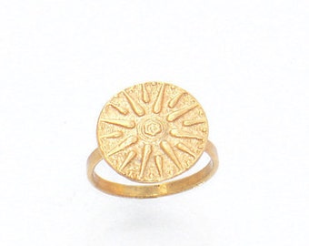 Verginas Sun Ring ,Greek Star Ring , Greek Macedonian Jewelry, Solar Symbol Ring , Ancient Greek Ring , All Sizes Ring , Gold Sun Ring