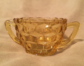 Amber Glass Sugar Bowl