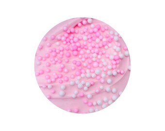 Strawberries 'N' Cream Slime- 4, 6, and 8 oz Scented Crunchy Slime!