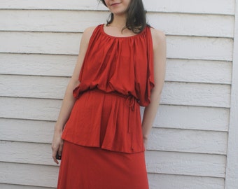 70s Dress Disco Party Vintage 1970s Retro XS Cinnamon