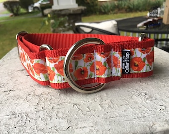 Poppies for Calla - 1.5" Martingale Collar