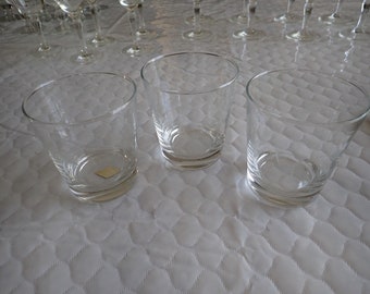 3 Three) Radio Brand Fine Glasses Hand Crafted Japan Old Fashioned Glasses 3 3/8" Wheat Spray Blown Glass
