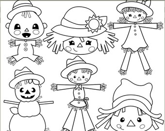 Scarecrow clipart | Etsy