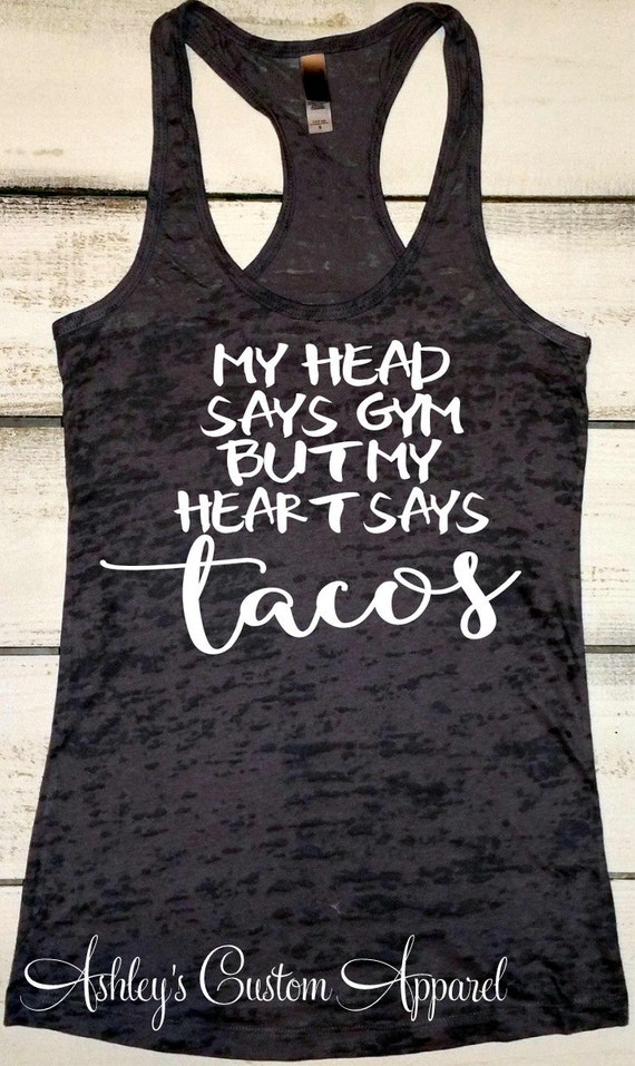 Womens Fitness Tank Funny Workout Shirt I Love Tacos