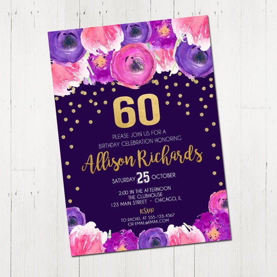 birthday 60th for invitation letter for invitation invitation 60th adult surprise birthday women