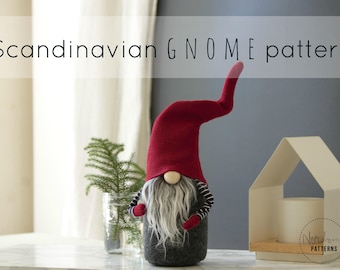 Claus the Scandinavian Christmas Gnome PATTERN by NORDIKatja , do it yourself, DIY , PDF download pattern for Tomte or Nisse