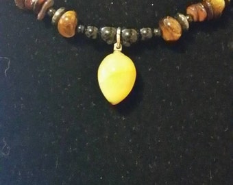 Carnelian centerpiece semiprecious gemstone statement necklace