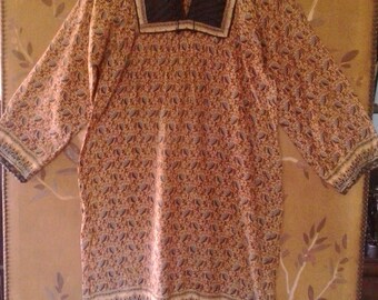 80s Indian gauze hippie / boho dress