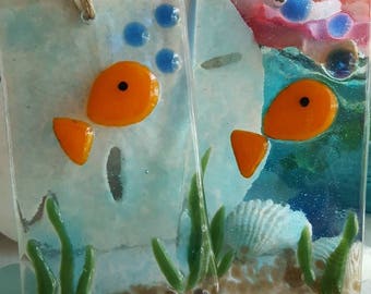 Fused Glass Mini Goldfishie Suncatcher