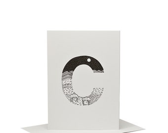 C for Camel - Letterpress Print