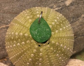Sea glass jewelry- Green sea glass charm