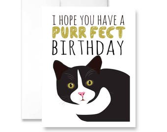 I Hope You Have A PURR-FECT Birthday- Greeting Card
