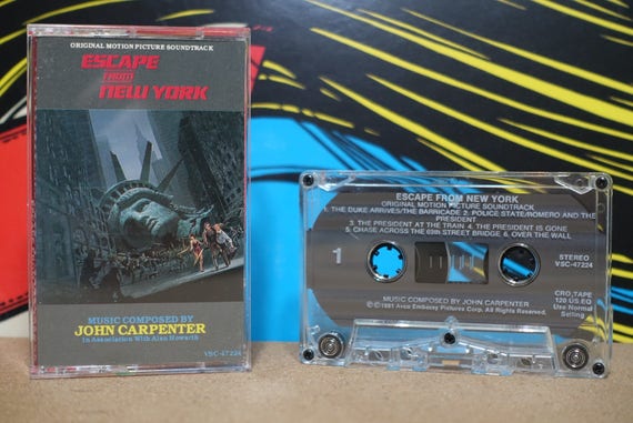 Escape From New York (Original Motion Picture Soundtrack) by John Carpenter & Alan Howarth Vintage Cassette Tape