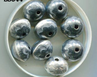 Navajo Sterling Stamped Bench Pillow Rondelle Pearl Beads, 4 Designs SS322.SS337.SS340.SS344