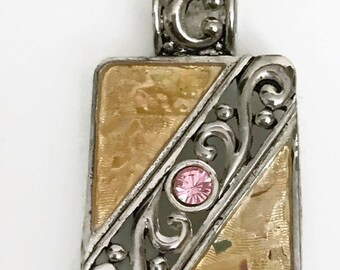 Vintage Pendant and earrings matching Jewelry Set Swirl Pendant and Earring Set