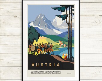 Austria travel posters, vintage austria posters, vintage travel posters, old posters europe, vintage posters, antique poster art prints